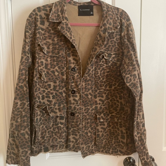 Leopard Print Brown Jacket - Picture 2 of 3